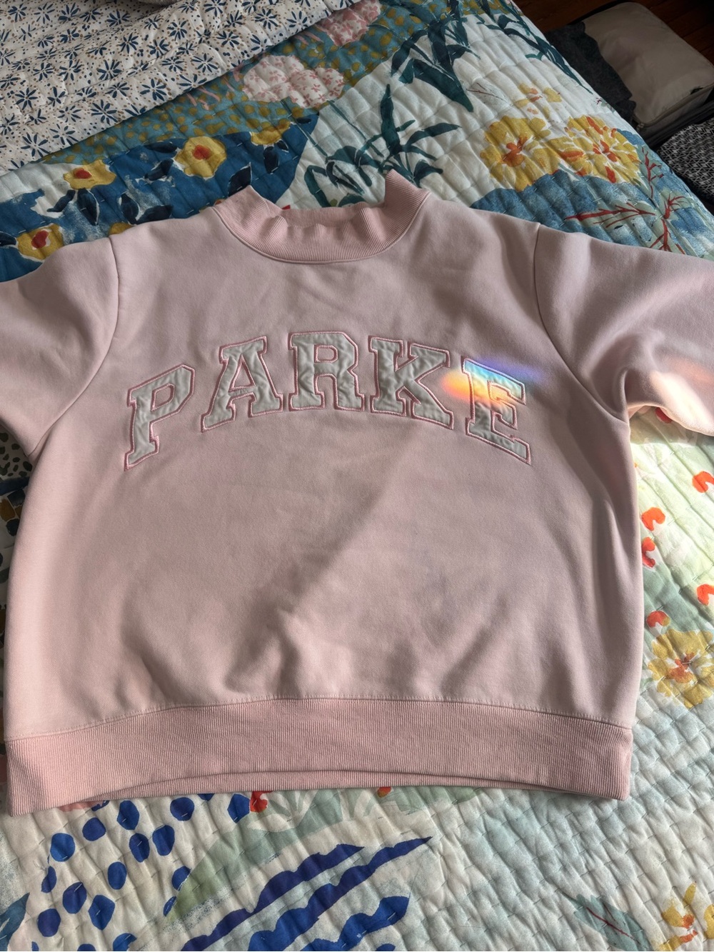 Parke 2025 Valentine’s Day Ballet Pink and White mockneck L/XL - Picture 2 of 8